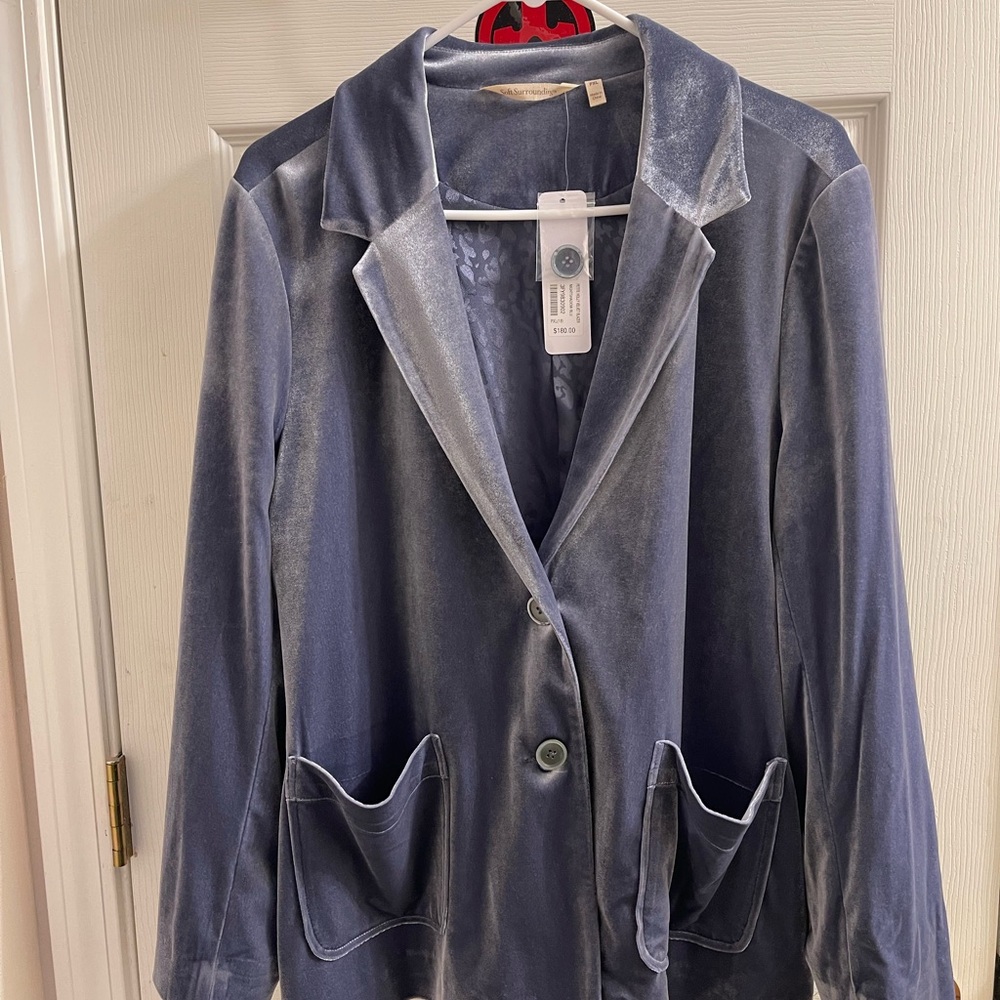 Soft Surroundings Petite Velvet Blazer in Rich Blue, PXL, NWT, make an offer